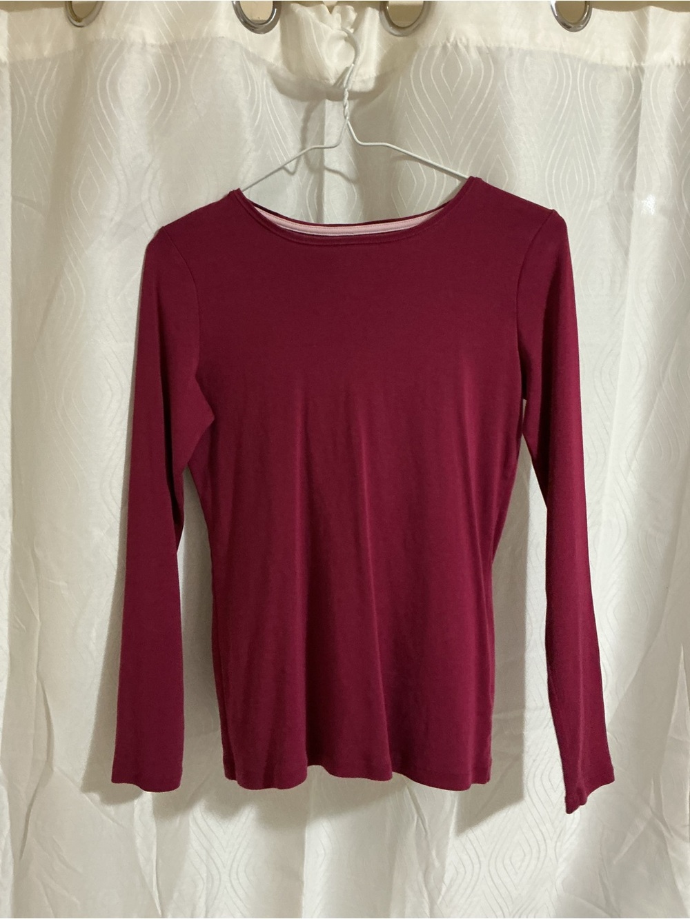Talbots Long Sleeve Crewneck Top - Wine